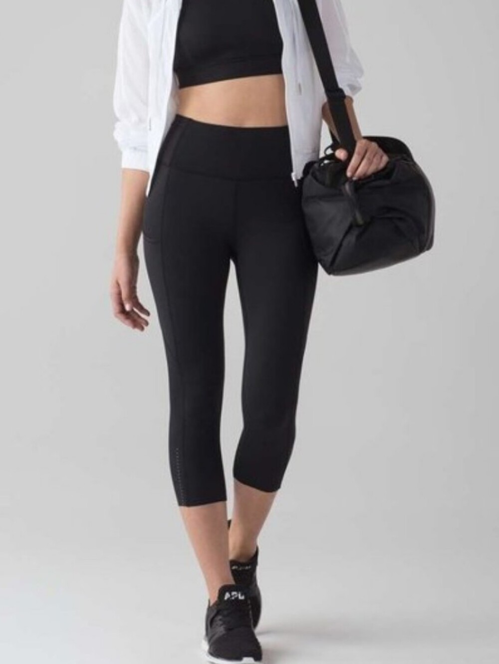 Lululemon Fast & Free Crop II *Nulux 19" Black Size 6